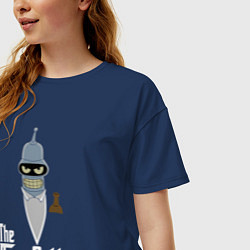 Футболка оверсайз женская The beerfather, цвет: тёмно-синий — фото 2