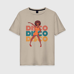 Женская футболка оверсайз Disco girl