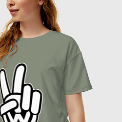 Футболка оверсайз женская Volkswagen peace, цвет: авокадо — фото 2