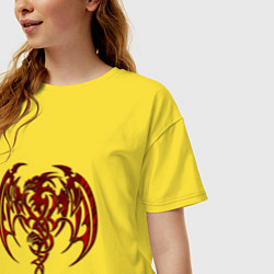 Футболка оверсайз женская Кельтский дракон, цвет: желтый — фото 2