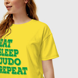 Футболка оверсайз женская Жизнь дзюдо, цвет: желтый — фото 2