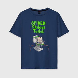 Женская футболка оверсайз Spider skibidi tualet