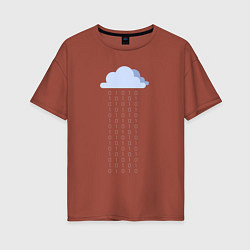 Женская футболка оверсайз Digital rain