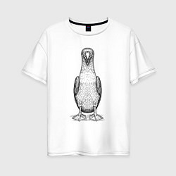 Футболка оверсайз женская Олуша анфас, цвет: белый