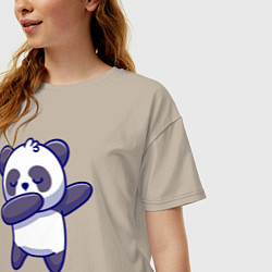 Футболка оверсайз женская Dabbing panda, цвет: миндальный — фото 2