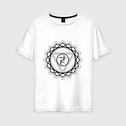 Женская футболка оверсайз Вишудха чакра - символ аюрведы