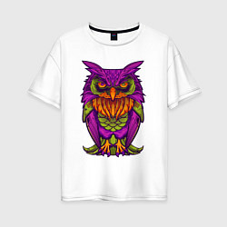 Женская футболка оверсайз Purple owl