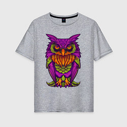 Женская футболка оверсайз Purple owl