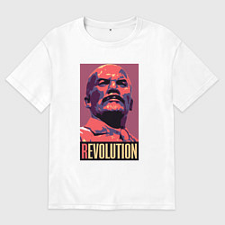 Футболка оверсайз женская Lenin revolution, цвет: белый