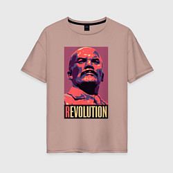 Женская футболка оверсайз Lenin revolution
