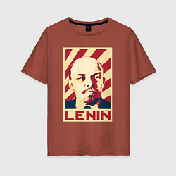 Футболка оверсайз женская Vladimir Lenin, цвет: кирпичный