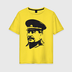 Футболка оверсайз женская Сталин в фуражке, цвет: желтый