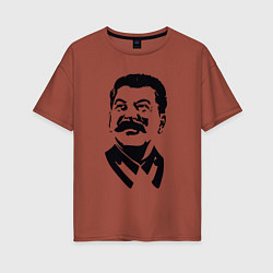Футболка оверсайз женская Образ Сталина, цвет: кирпичный