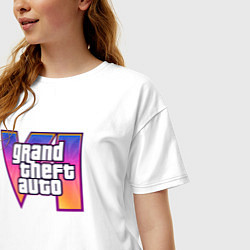 Футболка оверсайз женская Grand theft auto VI, цвет: белый — фото 2