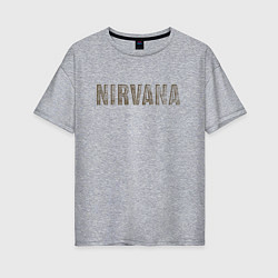 Футболка оверсайз женская Nirvana grunge text, цвет: меланж