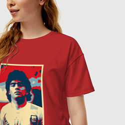 Футболка оверсайз женская Мистер Марадона, цвет: красный — фото 2