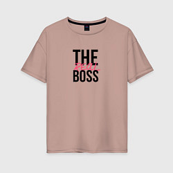 Футболка оверсайз женская The real boss, цвет: пыльно-розовый