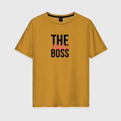 Футболка оверсайз женская The real boss, цвет: горчичный