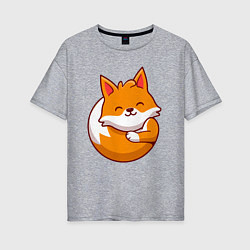 Женская футболка оверсайз Orange fox