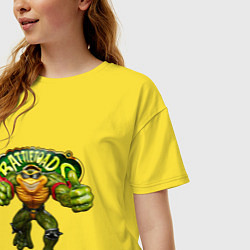 Футболка оверсайз женская Боевые жабы - Раш, цвет: желтый — фото 2
