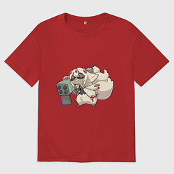 Футболка оверсайз женская Опасная Фапута, цвет: красный