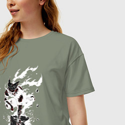 Футболка оверсайз женская Гароу на камне, цвет: авокадо — фото 2