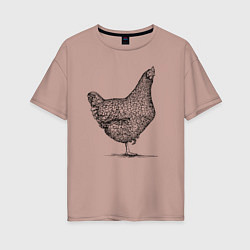 Женская футболка оверсайз Курица