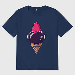Женская футболка оверсайз Космическое мороженое