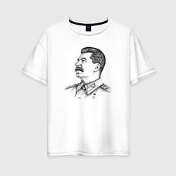Женская футболка оверсайз Профиль Сталина
