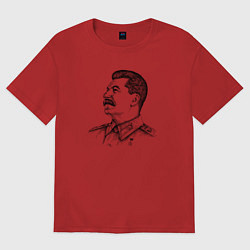 Футболка оверсайз женская Профиль Сталина, цвет: красный