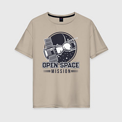 Женская футболка оверсайз Миссия открытый космос