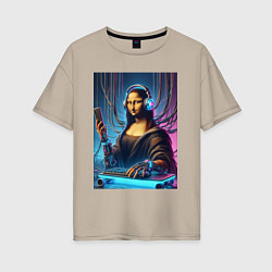 Женская футболка оверсайз Mona Lisa cyberpunk - fantasy