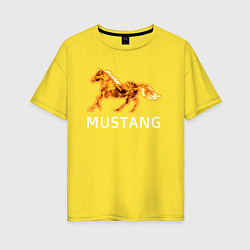 Футболка оверсайз женская Mustang firely art, цвет: желтый