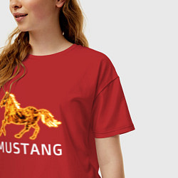 Футболка оверсайз женская Mustang firely art, цвет: красный — фото 2
