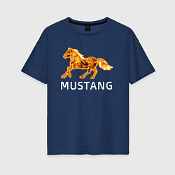 Футболка оверсайз женская Mustang firely art, цвет: тёмно-синий