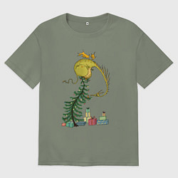 Женская футболка оверсайз Дракоша с Новым годом