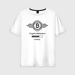 Женская футболка оверсайз Биткоин символ миллионер