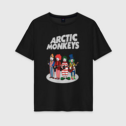 Футболка оверсайз женская Arctic Monkeys clowns, цвет: черный