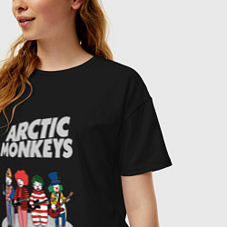 Футболка оверсайз женская Arctic Monkeys clowns, цвет: черный — фото 2
