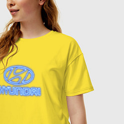 Футболка оверсайз женская Hyundai neon, цвет: желтый — фото 2
