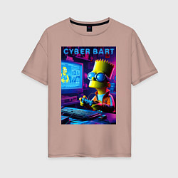 Женская футболка оверсайз Cyber Bart is an avid gamer
