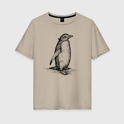 Женская футболка оверсайз Императорский пингвиненок