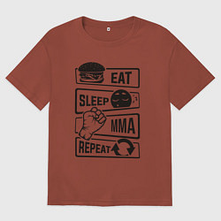 Женская футболка оверсайз Есть спать миксфайт