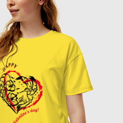 Футболка оверсайз женская Сердце символ любви, цвет: желтый — фото 2