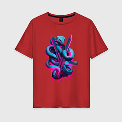 Женская футболка оверсайз Balisong flipping snake