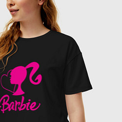 Футболка оверсайз женская Barbie heart, цвет: черный — фото 2