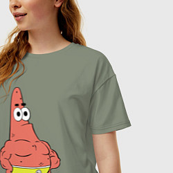 Футболка оверсайз женская Звезда - Патрик, цвет: авокадо — фото 2