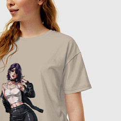 Футболка оверсайз женская Модная Резе - Chainsaw man, цвет: миндальный — фото 2