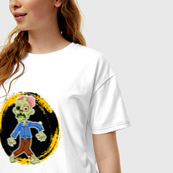 Футболка оверсайз женская Мультяшный зомби, цвет: белый — фото 2