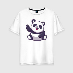 Женская футболка оверсайз Привет от панды